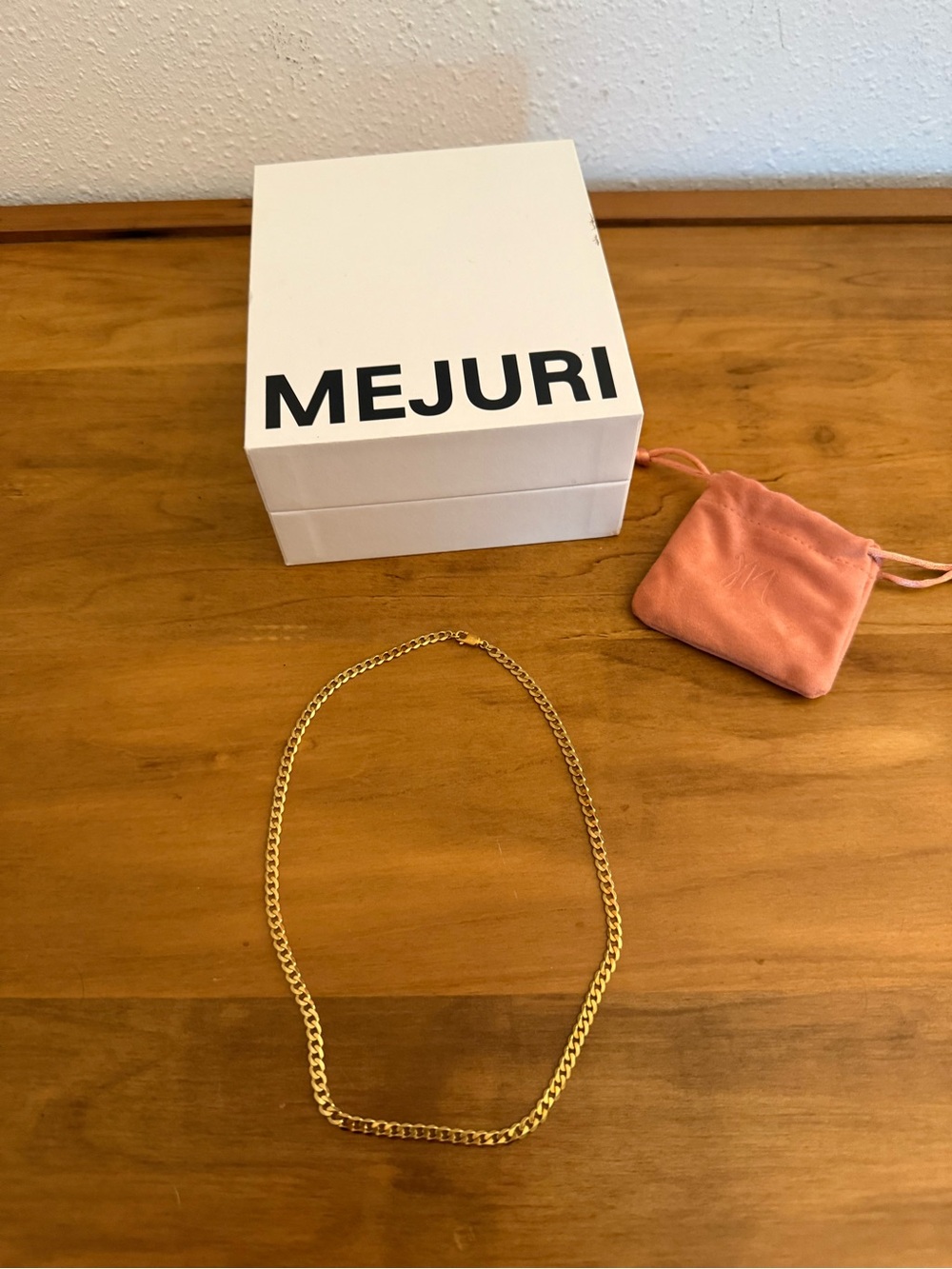 Mejuri Gold flat Curb Chain Necklace - 16 inch, 18k gold vermeil plated